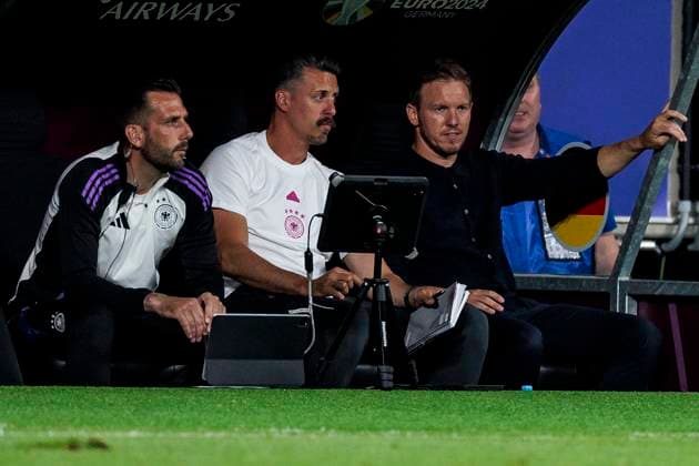 UEFA EURO, EM, Europameisterschaft,Fussball 2024: Schweiz - Deutschland; 23.06.2024 Sandro Wagner, Julian Nagelsmann (Deutschland, Cheftrainer). UEFA EURO 2024: Schweiz - Deutschland; Frankfurt Arena, Frankfurt am 23.06.2024 Copyright: xBEAUTIFULxSPORTS Wunderlx