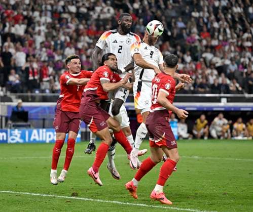 23.06.2024, Fussball UEFA EURO, EM, Europameisterschaft,Fussball 2024, Vorrunde, 3.Spieltag, Deutschland - Schweiz, in der Frankfurt-Arena in Frankfurt am Main, Niclas Füllkrug (Deutschland) trifft zum 1:1