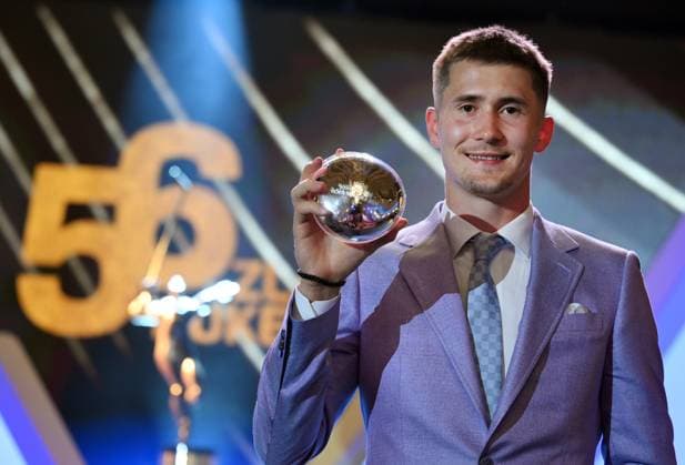 Sport Bilder des Tages Gala evening to present Golden Stick award for the best Czech Ice hockey, Eishockey player of past season was held in Prague, Czech Republic, on June 23, 2024. On the photo is seen Martin Necas (3rd place). (CTKxPhoto MichaelaxRihova) CTKPhotoP2024062306681  CTKPhotoP2024062306681