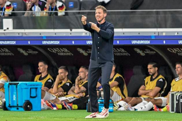 Julian Nagelsmann (Cheftrainer Deutschland) Gestik Geste gestikuliert 23.06.2024 Fussball Europameisterschaft in Deutschland Schweiz vs Deutschland, Deutsche Bank Park, Frankfurt, Hessen Germany