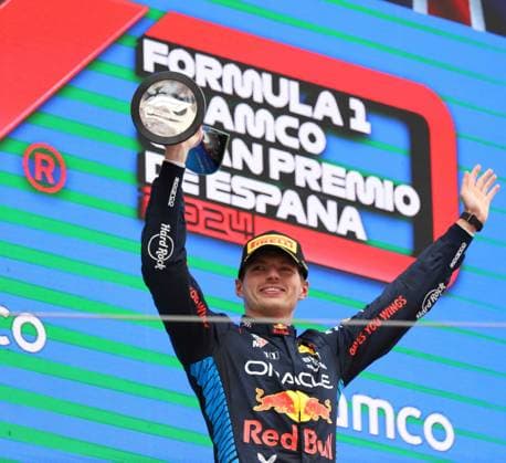 June 23, 2024, Sabadell, Barcelona, Spain: Montmelo Spain June 23, 2024 Max Verstappen(1 NL Redbull ) celebrates the victory and having come first during race at the Formula 1 Aramaco Spain Grand Prix 2024 in Montmelo Spain on 23 June 2024 Sabadell Spain - ZUMAu50_ 20240623_zsp_u50_104 Copyright: xXavixUrgelesx