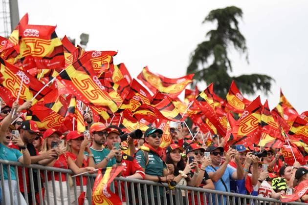 June 23, 2024, Sabadell, Barcelona, Spain: Montmelo Spain June 23, 2024 Supporters Carlos Sainz looks during race at the Formula 1 Aramaco Spain Grand Prix 2024 in Montmelo Spain on 23 June 2024 Sabadell Spain - ZUMAu50_ 20240623_zsp_u50_145 Copyright: xXavixUrgelesx