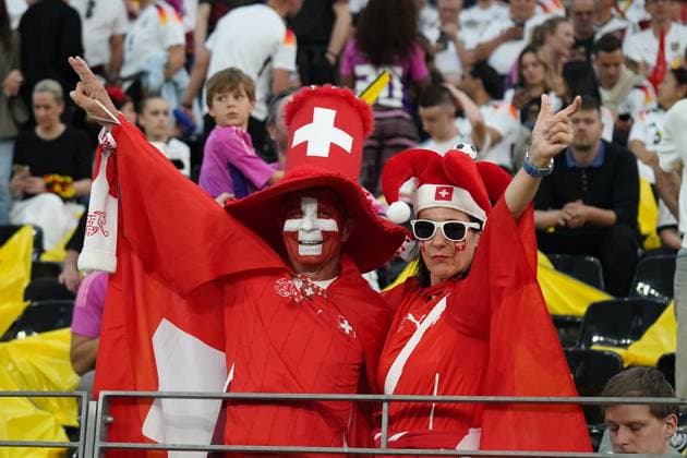 EURO 2024, Fussball, UEFA EURO, EM, Europameisterschaft,Fussball 2024, EM 2024, Gruppenphase, Gruppe A, Schweiz-Deutschland, 23.06.2024, Frankfurtarena , Frankfurt Fans , schweiz
