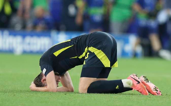 Football - 2024 UEFA European Championship, EM, Europameisterschaft Finals - Group A - Scotland vs Hungary - Stuggart Arena - Sunday 23rd June 2024 Jack Hendry of Scotland is dejected at full time as Scotland are knocked out of Euro 2024 after losing to Hungary 1-0 