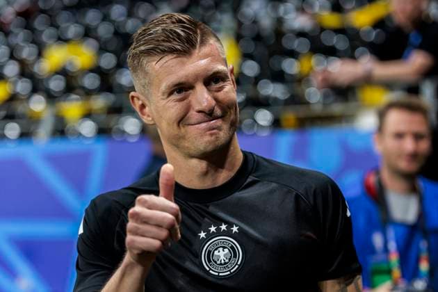 UEFA EURO, EM, Europameisterschaft,Fussball 2024: Schweiz - Deutschland; 23.06.2024 Toni Kroos (Deutschland, 8). UEFA EURO 2024: Schweiz - Deutschland; Frankfurt Arena, Frankfurt am 23.06.2024 Copyright: xBEAUTIFULxSPORTS Wunderlx