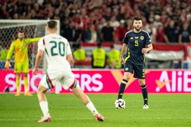UEFA EURO, EM, Europameisterschaft,Fussball 2024: Schottland - Ungarn; 23.06.2024 Grant Hanley (Schottland, 5) UEFA EURO 2024: Schottland - Ungarn; Stuttgart Stadion, Stuttgart; 23.06.2024 Copyright: xBEAUTIFULxSPORTS Buriakovx
