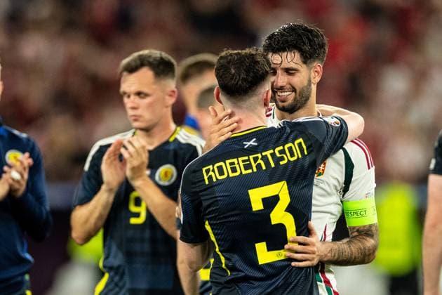 UEFA EURO, EM, Europameisterschaft,Fussball 2024: Schottland - Ungarn; 23.06.2024 Andrew Robertson (Schottland, 3) UEFA EURO 2024: Schottland - Ungarn; Stuttgart Stadion, Stuttgart; 23.06.2024 Copyright: xBEAUTIFULxSPORTS Buriakovx