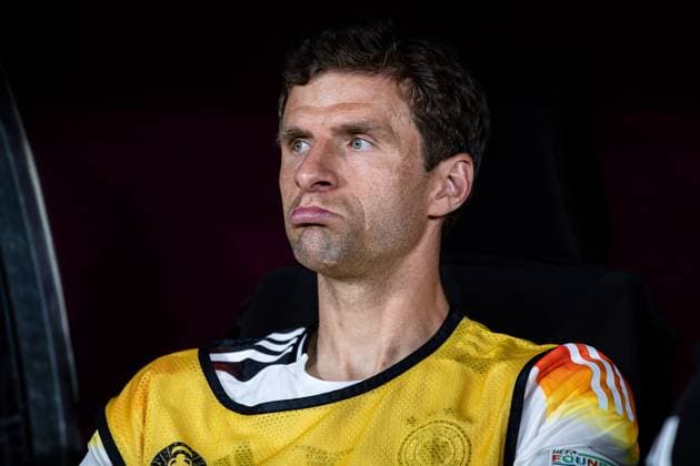 Thomas Mueller (Deutschland 13) auf der Bank GER, Switzerland (SUI) vs. Germany (DEU), Fussball Europameisterschaft, UEFA EURO, EM, Europameisterschaft,Fussball 2024, Gruppe A, 3. Spieltag, 23.06.2024 GER, Switzerland (SUI) vs. Germany (DEU), Fussball Europameisterschaft, UEFA EURO 2024, Gruppe A, 3. Spieltag, 23.06.2024 Frankfurt Copyright: xEibner-Pressefoto RogerxBuerkex EP