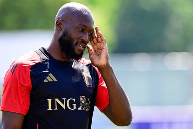 EURO 2024, Nationalteam Belgien, Training Belgium Media Activities - UEFA EURO, EM, Europameisterschaft,Fussball 2024 24 06 2024 FREIBERG AM NECKA, GERMANY - JUNE 24 : Lukaku Romelu forward of Belgium during a training session of the Belgian Red Devils at the UEFA EURO 2024 European Football Championship tournament on June 24, 2024 in Freiberg am Necka, Germany, 24 06 2024 Freiberg am Necka Germany  Copyright: xPeterxDexVoechtx