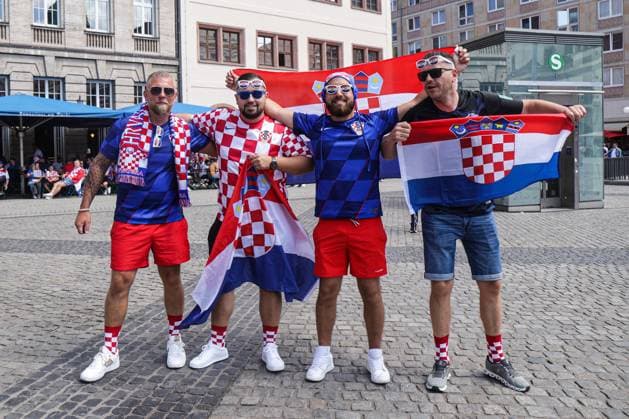 PXL_CRO football fans Croatian football fans in Leipzig, Germany before UEFA EURO, EM, Europameisterschaft,Fussball 2024 football match Croatia - Italy on 24. June 2024. LukaxStanzl PIXSELL