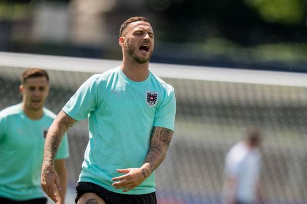 EURO 2024, Nationalteam Österreich, Training SOCCER - UEFA EURO, EM, Europameisterschaft,Fussball 2024 BERLIN,GERMANY,24.JUN.24 - UEFA EURO 2024, group stage, Austria vs Netherlands, preview, training Team AUT. Image shows Marko Arnautovic (AUT). GEPAxpictures xJohannesxFriedl