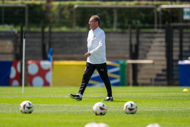 Sport Bilder des Tages EURO 2024, Nationalteam Österreich, Training SOCCER - UEFA EURO, EM, Europameisterschaft,Fussball 2024 BERLIN,GERMANY,24.JUN.24 - UEFA EURO 2024, group stage, Austria vs Netherlands, preview, training Team AUT. Image shows head coach Ralf Rangnick (AUT). GEPAxpictures xJohannesxFriedl