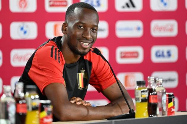 Belgium Media Activities - UEFA EURO, EM, Europameisterschaft,Fussball 2024 24 06 2024 FREIBERG AM NECKA, GERMANY - JUNE 24 : Lukebakio Dodi forward of Belgium talking to the press during a press conference, PK, Pressekonferenz of the Belgian Red Devils at the UEFA EURO 2024 European Football Championship tournament on June 24, 2024 in Freiberg am Necka, Germany, 24 06 2024 Freiberg am Necka Germany  Copyright: xPeterxDexVoechtx