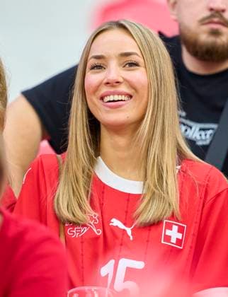 Selin, girlfriend of Cedric Zesiger, SUI 15 in the group A stage match GERMANY - SWITZERLAND 1-1 of the UEFA European Championships 2024 on Jun 23, 2024 in Frankfurt, Germany.