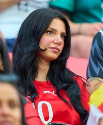 Leonita, wife of Granit Xhaka, SUI 10 in the group A stage match GERMANY - SWITZERLAND 1-1 of the UEFA European Championships 2024 on Jun 23, 2024 in Frankfurt, Germany.