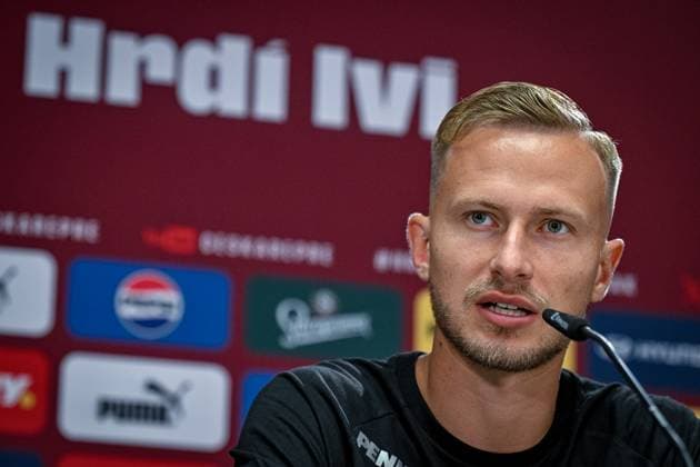 Player of Czech national football team Antonin Barak attends a press conference, PK, Pressekonferenz before the last match of Group F against Turkey within the European Football Championships in Norderstedt, Germany, June 24, 2024. (CTKxPhoto VitxSimanek) CTKPhotoP2024062404274  CTKPhotoP2024062404274