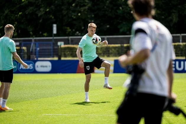 Austria training session, Euro 2024, Berlin Germany Berlin, Germany. 24th, June 2024. Philipp Lienhart of Austria seen during a MD-1 training session at the Stadion auf dem Wurfplats in Berlin. Berlin Germany  Copyright: xGonzalesxPhoto LassexLagonix