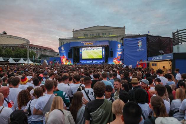 EURO 2024 Festival Leipzig UEFA EURO, EM, Europameisterschaft,Fussball 2024 Leipzig, 23.06.2024, Augustusplatz, UEFA EURO 2024, UEFA EURO 2024 Festival , Im Bild: Public Viewing Schweiz - Deutschland ,