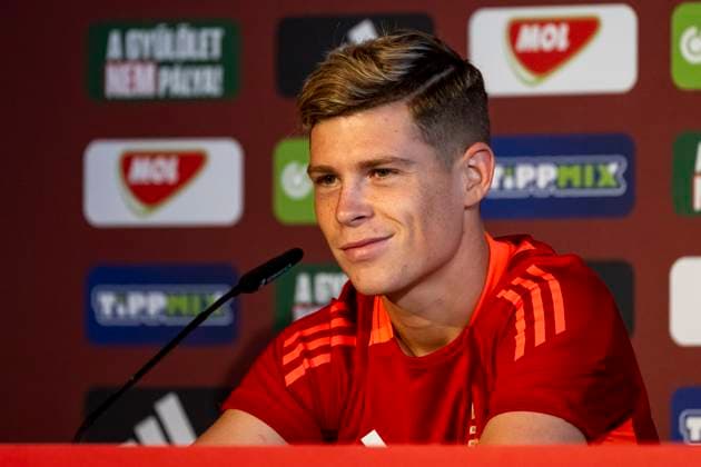 Kevin Csoboth (23, Ungarn) GER, Pressekonferenz Ungarische Nationalmannschaft, Fussball, Euro, UEFA, 24.06.2024, GER, Pressekonferenz Ungarische Nationalmannschaft, Fussball, Euro, UEFA, 24.06.2024 Weiler im Allgaeu Copyright: xEibner-Pressefoto FlorianxWolfx EP_FWF