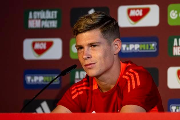 Kevin Csoboth (23, Ungarn) GER, Pressekonferenz Ungarische Nationalmannschaft, Fussball, Euro, UEFA, 24.06.2024, GER, Pressekonferenz Ungarische Nationalmannschaft, Fussball, Euro, UEFA, 24.06.2024 Weiler im Allgaeu Copyright: xEibner-Pressefoto FlorianxWolfx EP_FWF