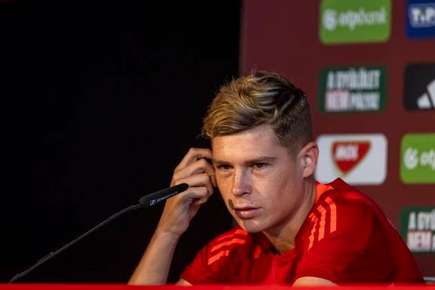 Kevin Csoboth (23, Ungarn) GER, Pressekonferenz Ungarische Nationalmannschaft, Fussball, Euro, UEFA, 24.06.2024, GER, Pressekonferenz Ungarische Nationalmannschaft, Fussball, Euro, UEFA, 24.06.2024 Weiler im Allgaeu Copyright: xEibner-Pressefoto FlorianxWolfx EP_FWF