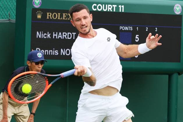 TENNIS - Wimbledon 2024 LONDON,ENGLAND,24.JUN.24 - TENNIS - ATP, Tennis Herren World Tour, Wimbledon, Grand Slam, qualification. Image shows Dennis Novak (AUT).  GEPAxpictures xAlanxGrieves