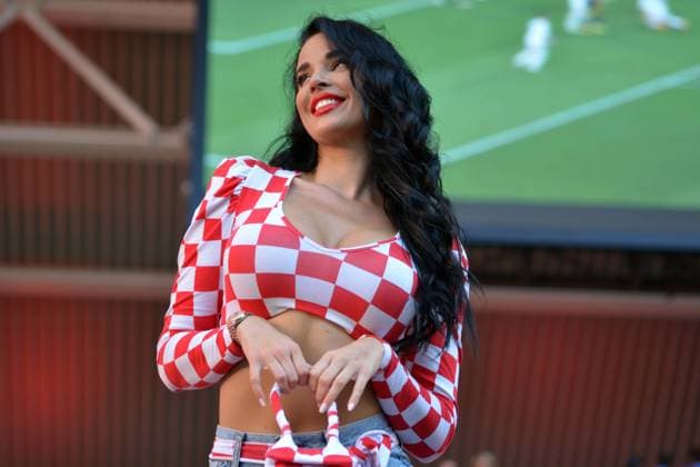 Ivana Knoll croatian fan in ther stadium during UEFA EURO, EM, Europameisterschaft,Fussball 2024 - Croatia vs Italy, UEFA European Football Championship in Leipzig, Germany, June 24 2024  Copyright: xx xx IPA_Agency_IPA47443406