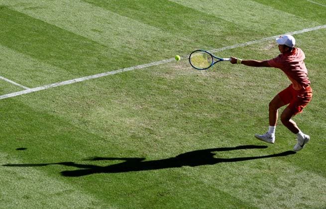 Juncheng Shang of China in action during their match. Rothesay International Eastbourne, Day 2, Tennis, Devonshire Park, Eastbourne, UK - 24 June 2024  Copyright: xJamesxMarsh Shutterstockx 14551026ca