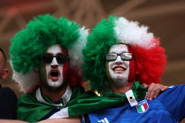 UEFA European Football Championship - UEFA EURO, EM, Europameisterschaft,Fussball 2024 - Croatia vs Italy Leipzig, Germany 24.06.2024:Italians and Croatians fans color on the stand before the UEFA EURO 2024 Matchday 3, group stage B football match between Croatia vs Italy at Leipzig Stadium. Leipzig Germany  Copyright: xIPAxSport ABACAx