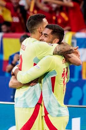 UEFA EURO, EM, Europameisterschaft,Fussball 2024: Albanien - Spanien; 24.06.2024 Jubel nach dem Tor durch Ferran Torres (Spanien, 11). UEFA EURO 2024: Albanien - Spanien; Arena Düsseldorf, Düsseldorf, am 24.06.2024 Copyright: xBEAUTIFULxSPORTS Meuselx