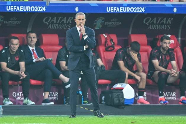 EM 2024: Albanien - Spanien am 24.06.2024 in der Merkur Spiel-Arena in Düsseldorf Coach Sylvinho (ALB)