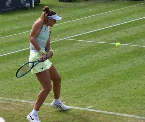 24.06.2024 Bad Homburg vor der Höhe Rasentennisturnier der WTA, Tennis Damen vom 22.6. bis 29.6.2024 Bad Homburg Open 2024 Match Caroline Wozniacki (DEN) gegen Elina Switolina (Ukraine)