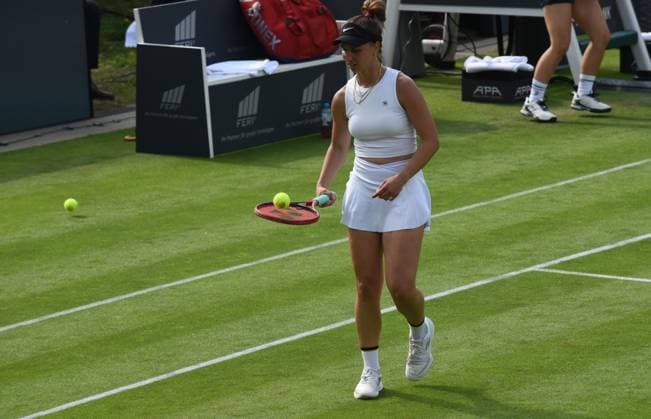 24.06.2024 Bad Homburg vor der Höhe Rasentennisturnier der WTA, Tennis Damen vom 22.6. bis 29.6.2024 Bad Homburg Open 2024 Match Caroline Wozniacki (DEN) gegen Elina Switolina (Ukraine)