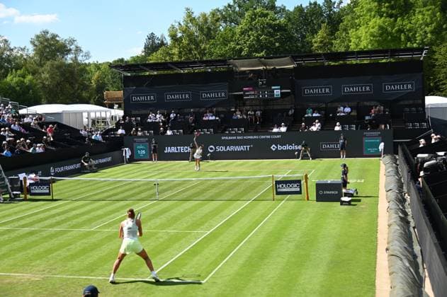 24.06.2024 Bad Homburg vor der Höhe Rasentennisturnier der WTA, Tennis Damen vom 22.6. bis 29.6.2024 Bad Homburg Open 2024 Match Caroline Wozniacki (DEN) gegen Elina Switolina (Ukraine)