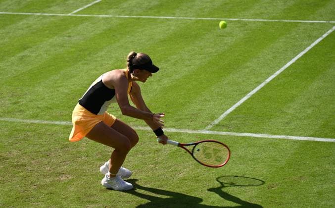 24.06.2024 Bad Homburg vor der Höhe Rasentennisturnier der WTA, Tennis Damen vom 22.6. bis 29.6.2024 Bad Homburg Open 2024 Match Angelique Kerber (GER) gegen Diana Maximowna (Russland)