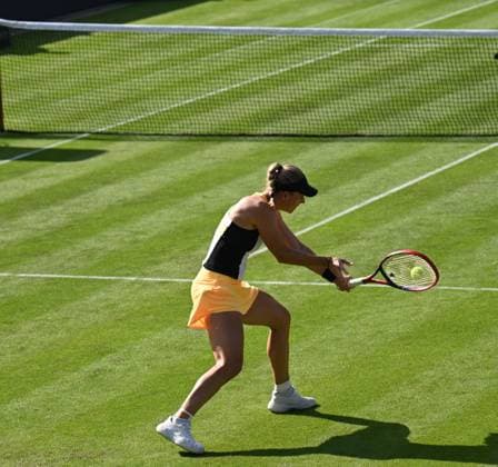 24.06.2024 Bad Homburg vor der Höhe Rasentennisturnier der WTA, Tennis Damen vom 22.6. bis 29.6.2024 Bad Homburg Open 2024 Match Angelique Kerber (GER) gegen Diana Maximowna (Russland)