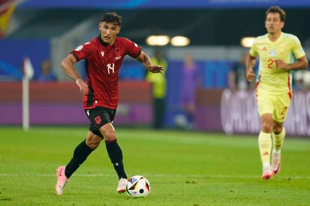 GER: Albania v Spain. UEFA EURO, EM, Europameisterschaft,Fussball 2024 Qazim Lacia of Albania during the UEFA Euro 2024 match between Albania v Spain, Group B date 3, played at Dusseldorf Arena on June 24, 2024 in Düsseldorf, Germany. kpng Copyright: xSergioxRuizx xPRESSINPHOTOx PS_240622_ALB_ESP_021