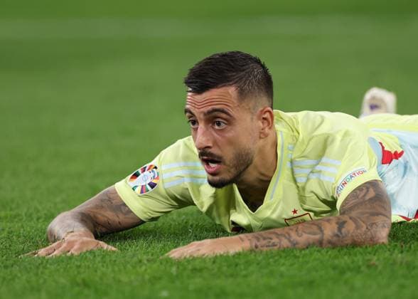 Dusseldorf, Germany, 24th June 2024. Joselu of Spain during the UEFA European Championships match at Dusseldorf Arena, Dusseldorf. Picture credit should read: David Klein Sportimage EDITORIAL USE ONLY. No use with unauthorised audio, video, data, fixture lists, club league logos or live services. Online in-match use limited to 120 images, no video emulation. No use in betting, games or single club league player publications. SPI-3204-0078