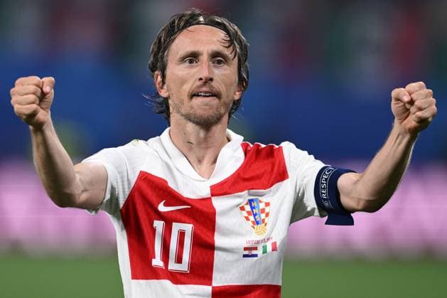 Mg Lipsia (Germania) 24 06 2024 - Euro 2024 Croazia-Italia foto Matteo Gribaudi Image nella foto: esultanza gol Luka Modric 