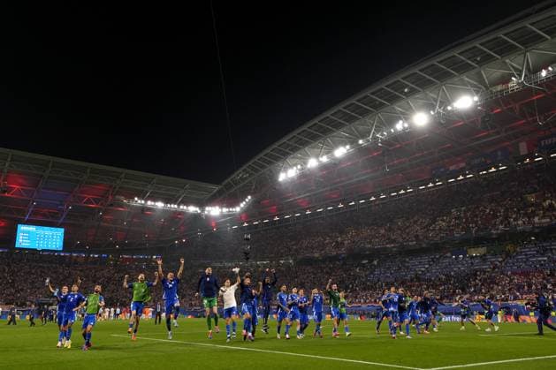 Italy s Mattia Zaccagni celebrates after scoring goal 1-1 during the Euro 2024 soccer match between Croatia and Italy at the Leipzig stadium, Lipsia, Germany - Monday 24, June, 2024. - Soccer.  Copyright: xFabioxFerrari LaPressex