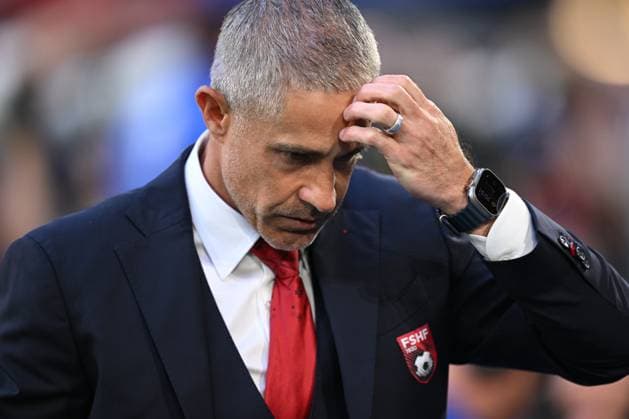 Russia Soccer Euro 2024 Albania - Spain 8715913 24.06.2024 Albania s head coach Sylvinho waits before the UEFA EURO, EM, Europameisterschaft,Fussball 2024 Group B soccer match between Albania and Spain at the Duesseldorf Arena in Duesseldorf, Germany. Alexey Filippov Sputnik Dusseldorf Germany  Copyright: xAlexeyxFilippovx