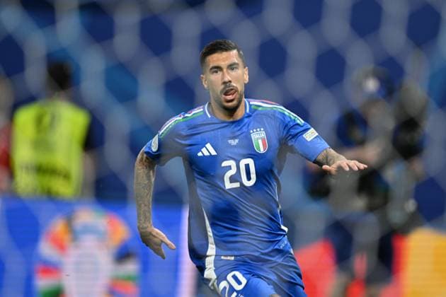 Mattia Zaccagni (Italy) celebrates after scoring his team s first goal during the UEFA EURO, EM, Europameisterschaft,Fussball Germany 2024 match between Croatia 1-1 Italy at Leipzig Stadium on June 24, 2024 in Leipzig, Germany. Noxthirdxpartyxsales  (257549882)