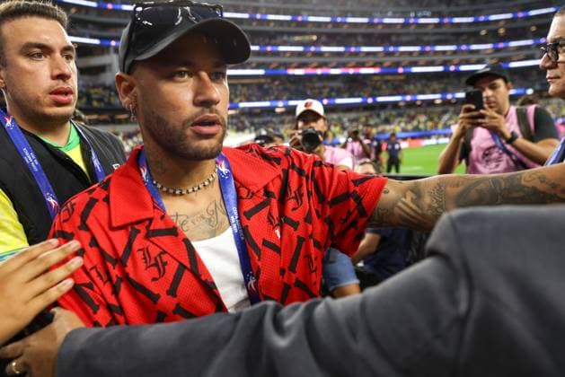 June 24, 2024, Inglewood, La, UNITED STATES: Neymar Jr. of Brazil after match against Costa Rica in Group D of the Copa America at the SoFi Stadium in Inglewood, California in the United States this Monday, June 24, 2024 Inglewood UNITED STATES - ZUMAv122 20240624_aap_v122_028 Copyright: xWilliamxVolcovx