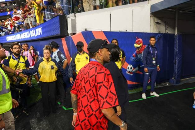 June 24, 2024, Inglewood, La, UNITED STATES: Neymar Jr. of Brazil after match against Costa Rica in Group D of the Copa America at the SoFi Stadium in Inglewood, California in the United States this Monday, June 24, 2024 Inglewood UNITED STATES - ZUMAv122 20240624_aap_v122_029 Copyright: xWilliamxVolcovx