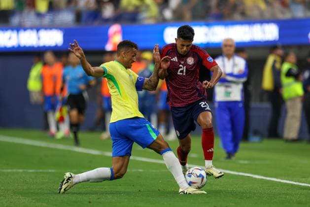 June 24, 2024, Inglewood, La, UNITED STATES: Danilo of Brazil during a match against Costa Rica in Group D of the Copa America at the SoFi Stadium in Inglewood, California in the United States this Monday, June 24, 2024 Inglewood UNITED STATES - ZUMAv122 20240624_aap_v122_140 Copyright: xWilliamxVolcovx
