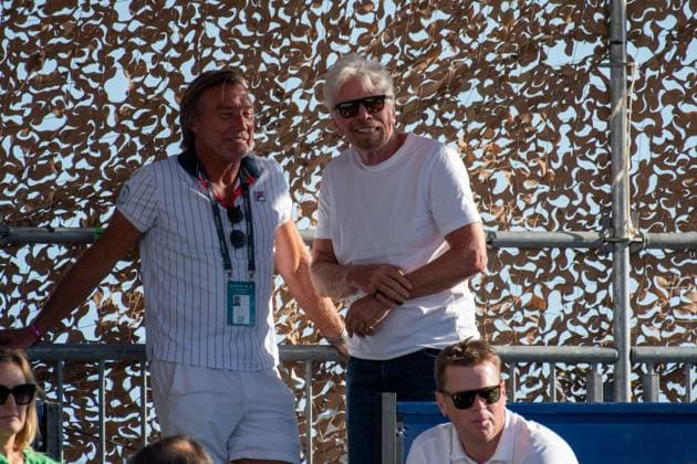 20240624 Mallorca Championships SANTA PONSA, SPAIN - JUNE 24 2024 : Johan Kjellsten - is a former Swedish professional tennis player, Richard Branson at - Mallorca Championships on June 24, 2024 in Santa Ponsa, . Santa Ponsa Baleares Spain