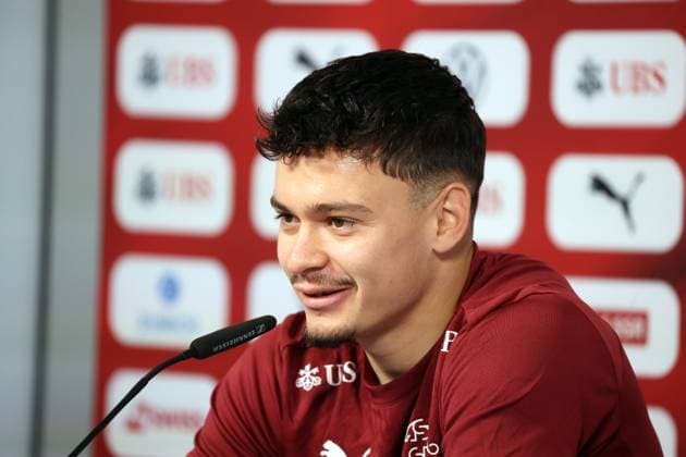 25.06.24 Schweiz PK Rieder Deutschland, Stuttgart, 25.06.2024, Fussball, UEFA EURO, EM, Europameisterschaft,Fussball 2024, PK Schweiz: Fabian Rieder.