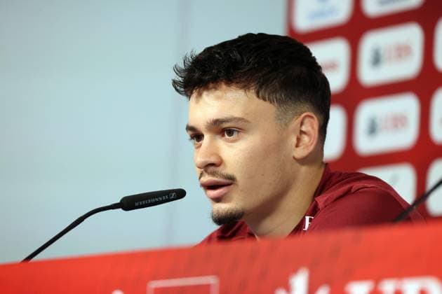 25.06.24 Schweiz PK Rieder Deutschland, Stuttgart, 25.06.2024, Fussball, UEFA EURO, EM, Europameisterschaft,Fussball 2024, PK Schweiz: Fabian Rieder.