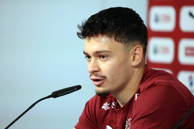 25.06.24 Schweiz PK Rieder Deutschland, Stuttgart, 25.06.2024, Fussball, UEFA EURO, EM, Europameisterschaft,Fussball 2024, PK Schweiz: Fabian Rieder.