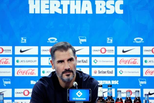 Trainer Cristian Fiel, Deutschland, Berlin, Sportpark, Fussball, Herren, Saison 2024 2025, 2. Bundesliga, Hertha BSC, Pressekonferenz, Vorstellung des neuen Trainers Cristian Fiel